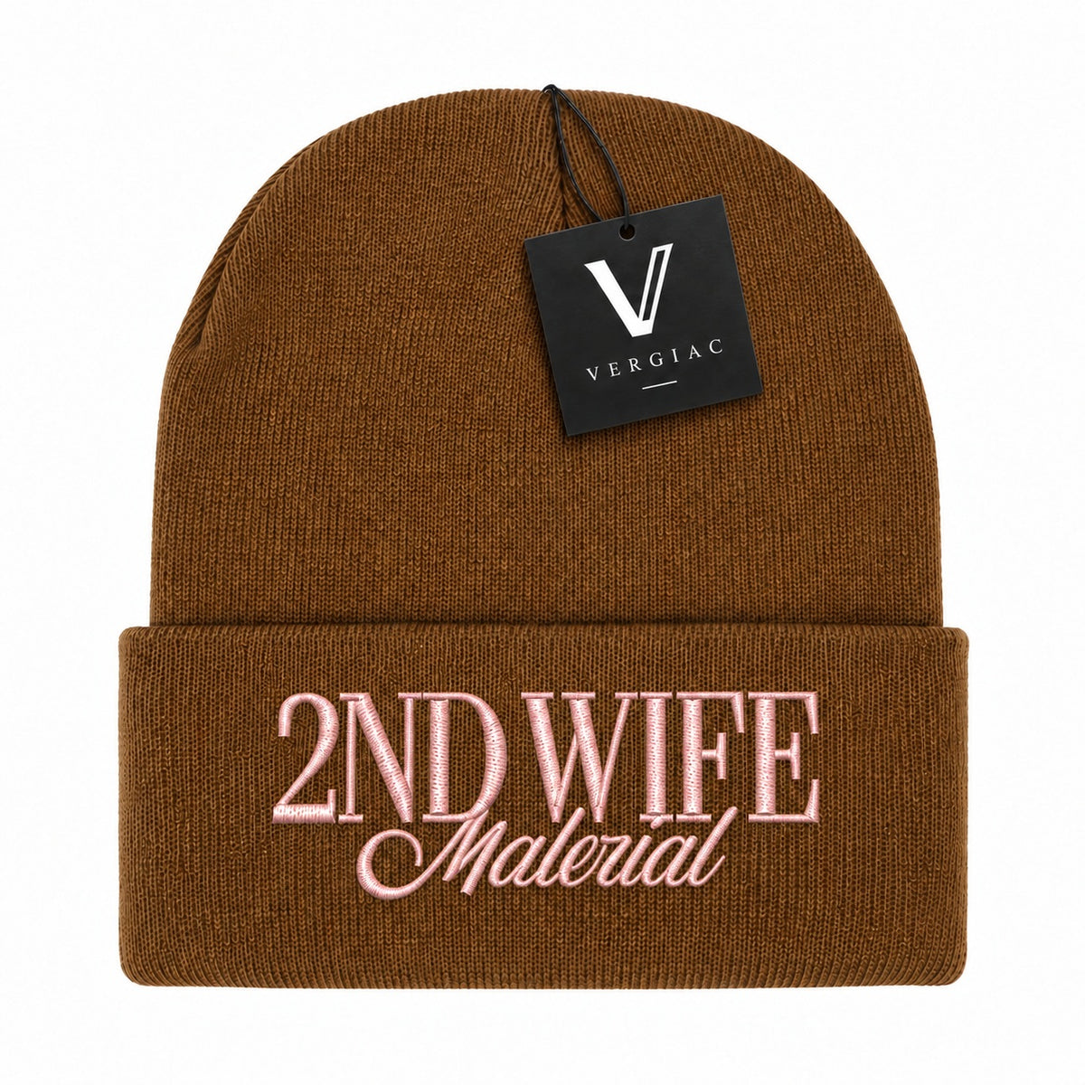 A 2ND WIFE Embroidered Acrylic Knitted Hat Unisex High Elasticity High Gram Weight Warm and Comfortable