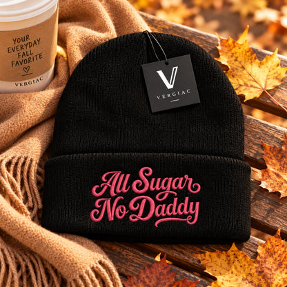 A All Sugar No Daddy Embroidered Acrylic Knitted Hat Unisex High Elasticity High Gram Weight Warm and Comfortable