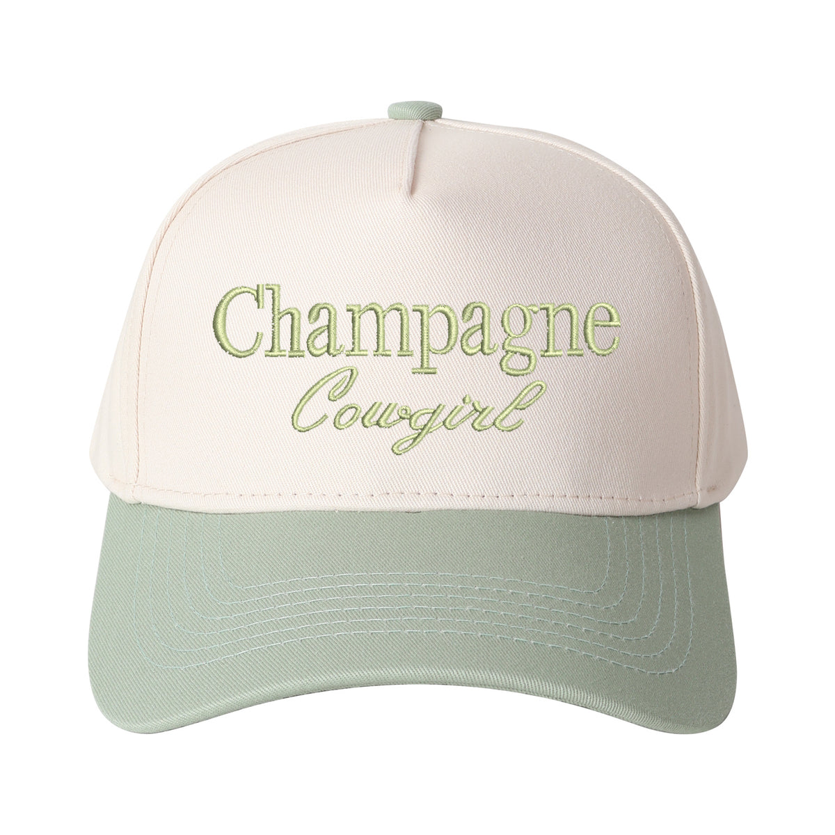 Champagne Cowgirl Embroidered Trucker Hat