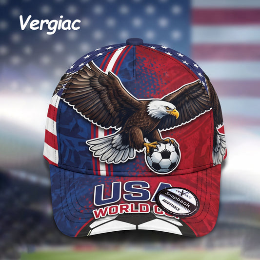 Eagle Holding a Football Print Baseball Cap with Slightly Curved Brim, Adjustable Unisex Hat, 1 Piece