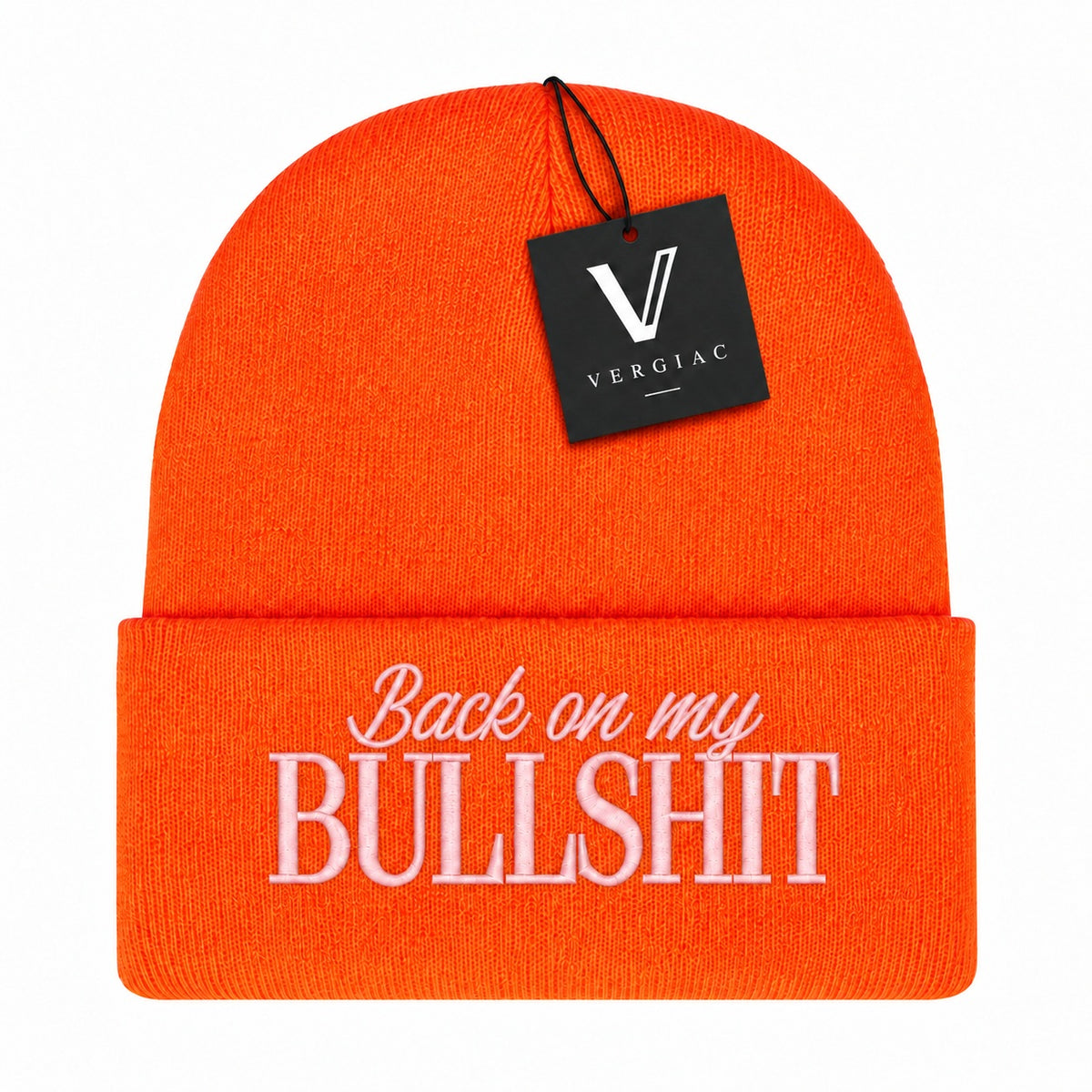 A Back on my BULLSHIT Embroidered Acrylic Knitted Hat Unisex High Elasticity High Gram Weight Warm and Comfortable