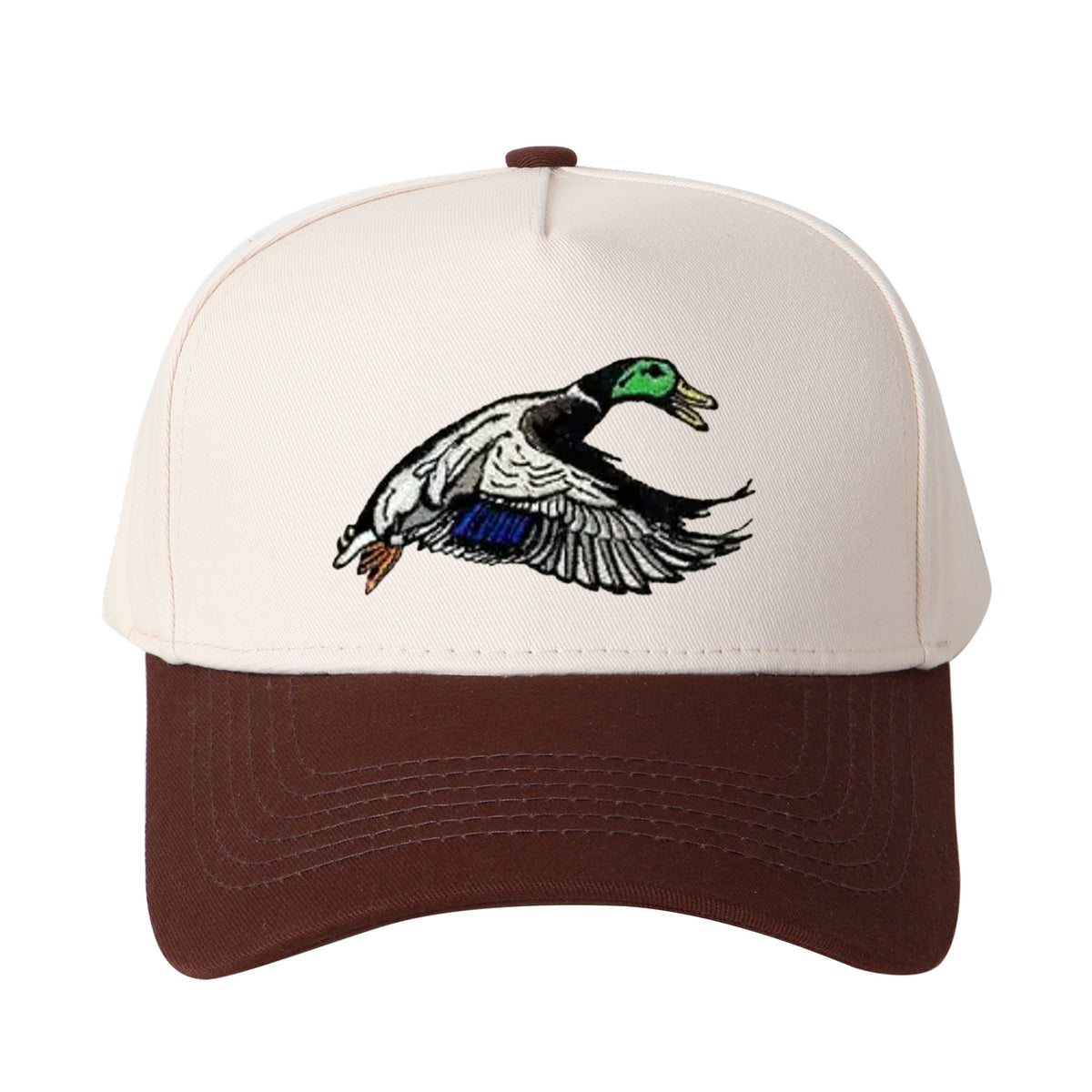 Flying Mallard Duck Embroidered Trucker Hat