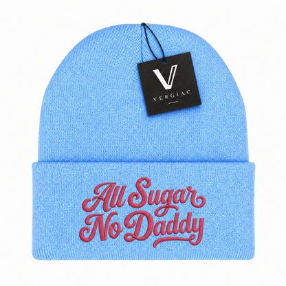 A All Sugar No Daddy Embroidered Acrylic Knitted Hat Unisex High Elasticity High Gram Weight Warm and Comfortable