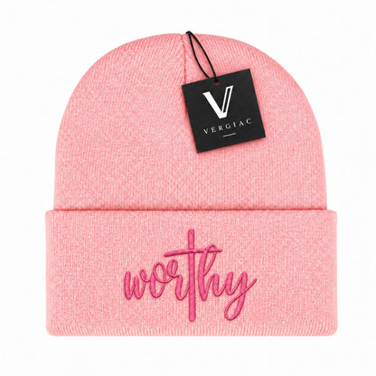 Worthy Embroidered Knit Beanie