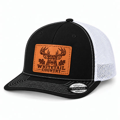 Whitetail Country Leather Patch Trucker Hat