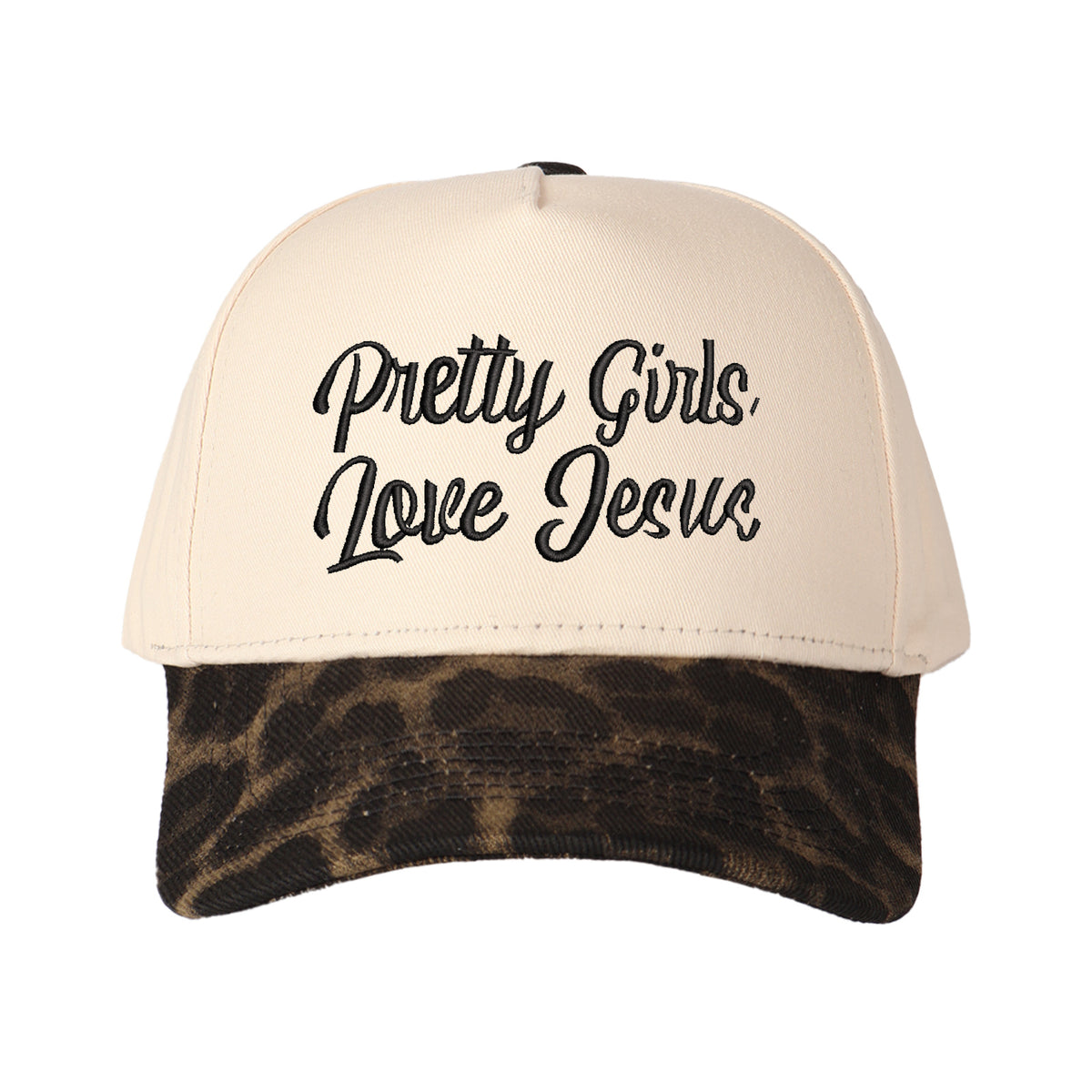 Pretty Girls Love Jesus Embroidered Trucker Hat