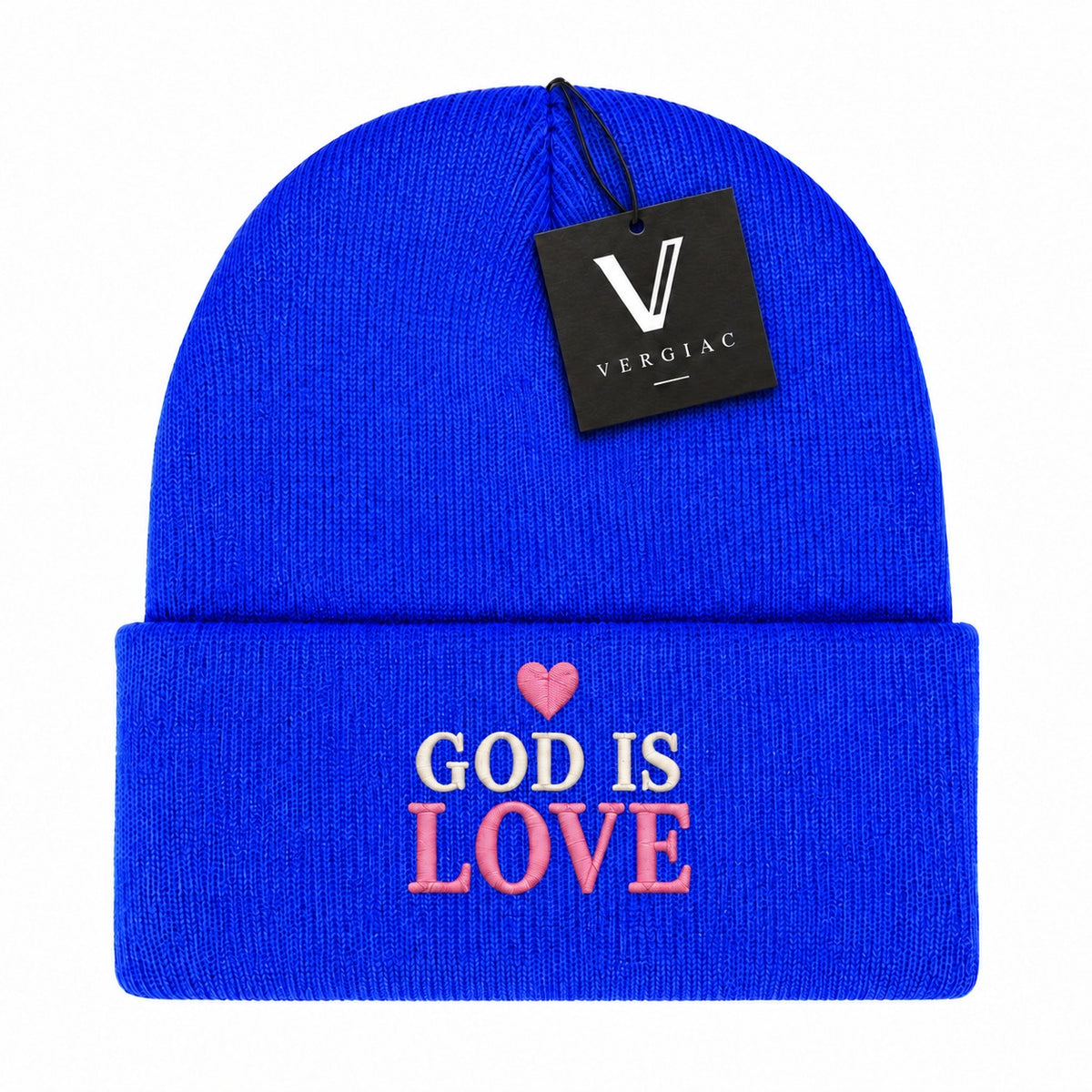 A GOD IS LOVE Embroidered Acrylic Knitted Hat Unisex High Elasticity High Gram Weight Warm and Comfortable