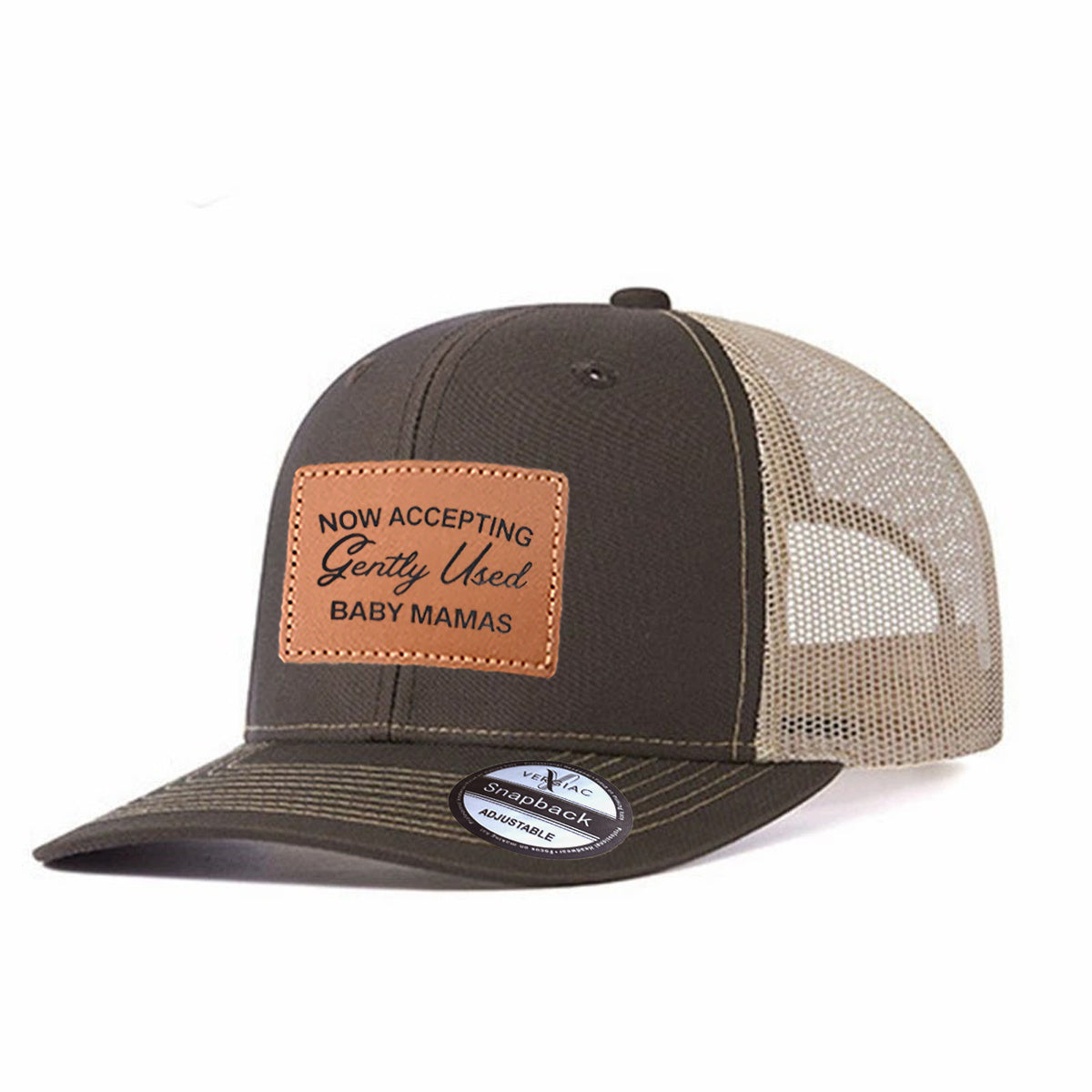 Men Good Vibes Only Always Leather Patch Trucker Hat
