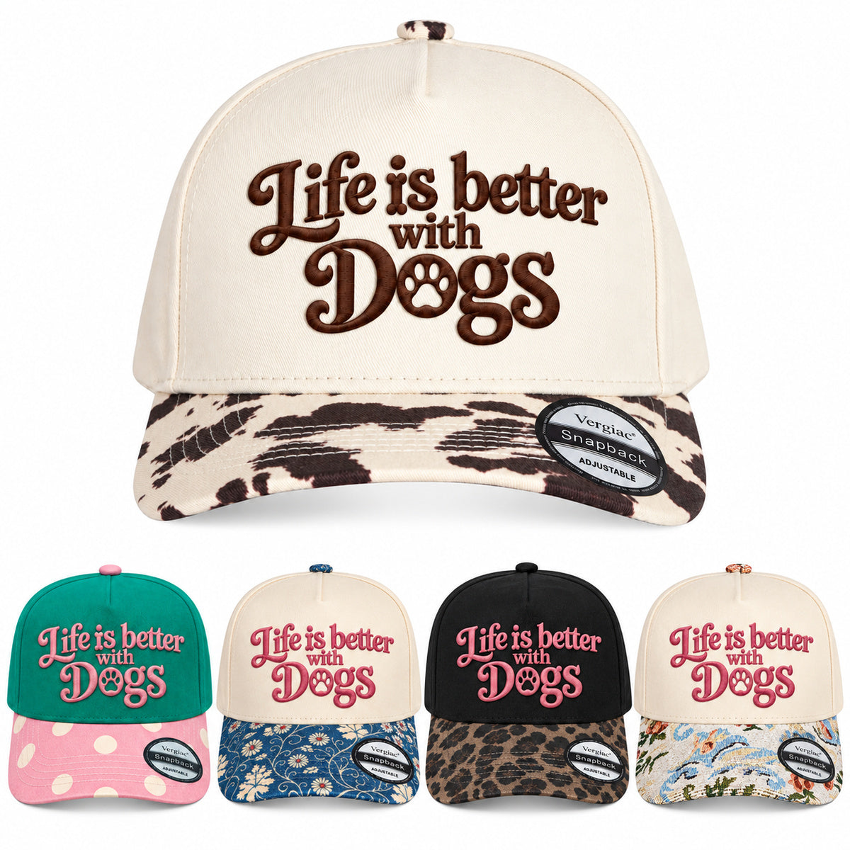 Life Is Better with Dogs 5-Panel Trucker Hat
