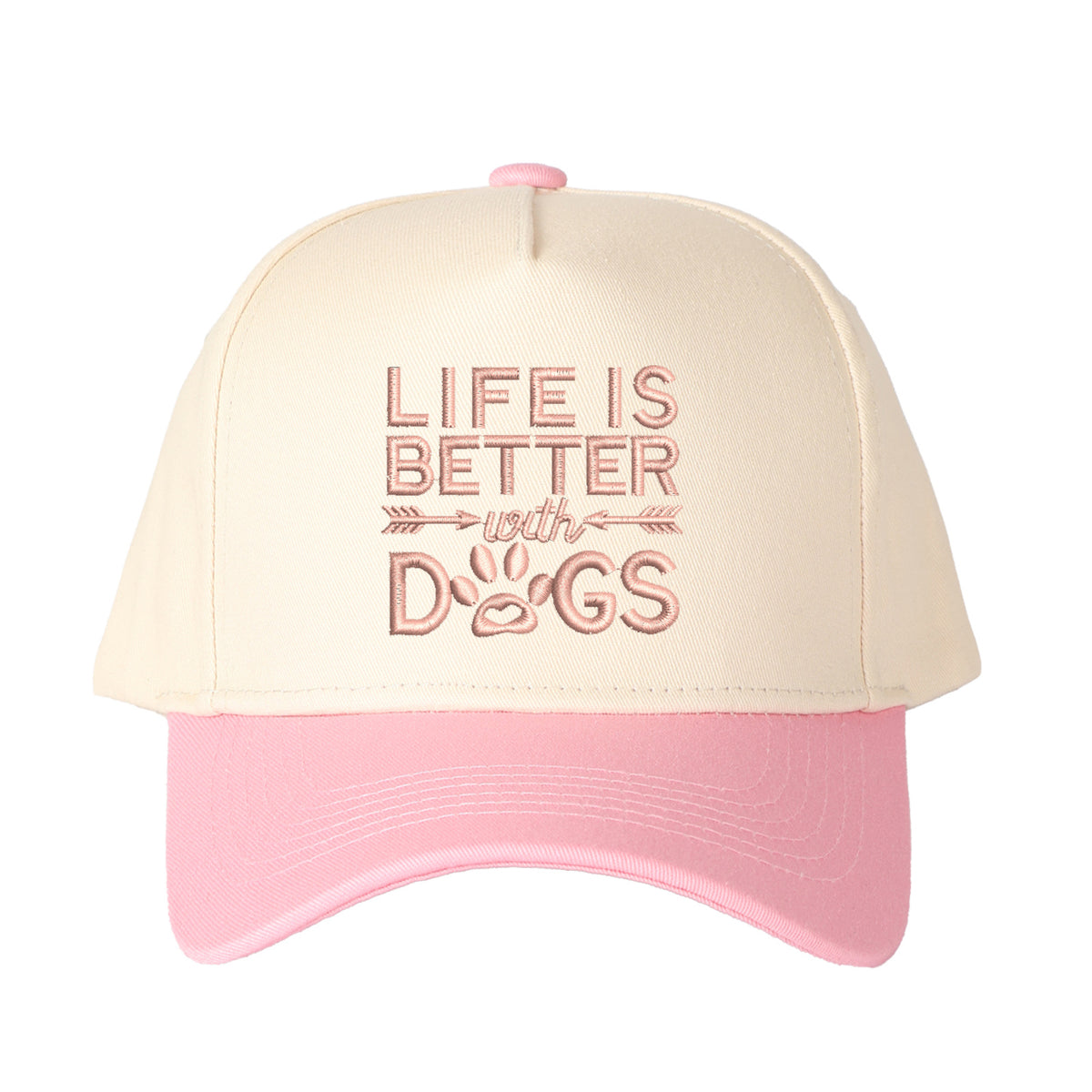 Life Is Better With Dogs Embroidered Trucker Hat