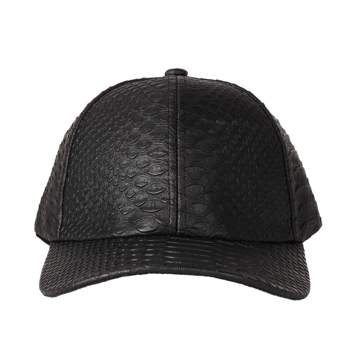 Faux Snakeskin Leather Baseball Cap
