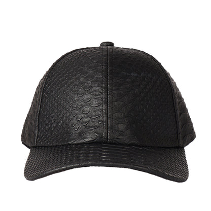 Faux Snakeskin Leather Baseball Cap