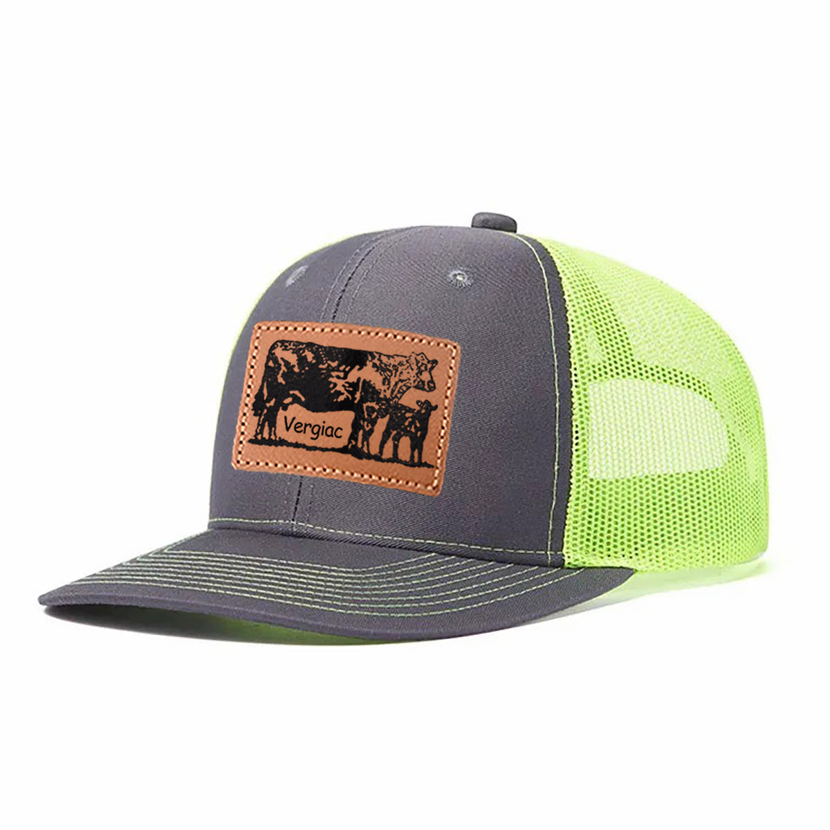 Cow Leather Patch Trucker Hat