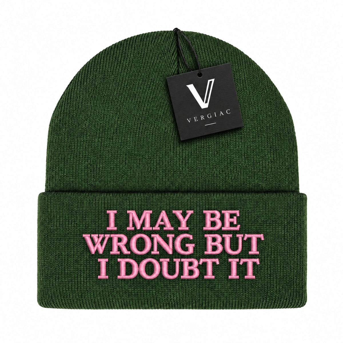 A I MAY BE WRONG BUT I DOUBT IT Embroidered Acrylic Knitted Hat Unisex High Elasticity High Gram Weight Warm and Comfortable