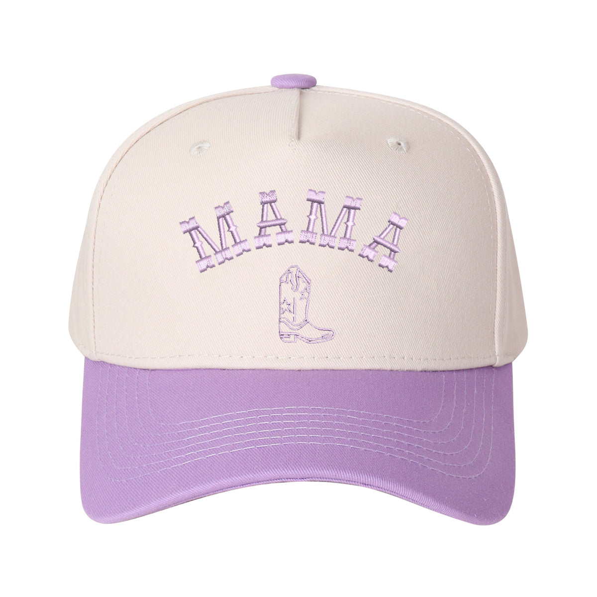Mama And Boot Pattern Embroidered Trucker Hat