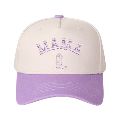 Mama And Boot Pattern Embroidered Trucker Hat