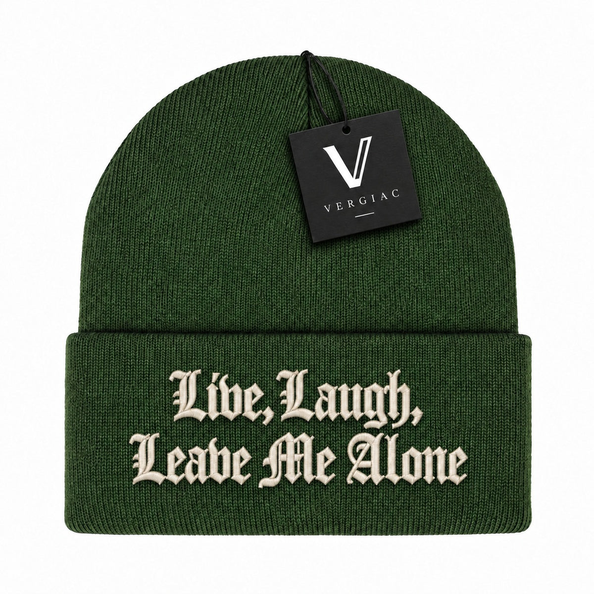 A Gothic font Embroidered Acrylic Knitted Hat Unisex High Elasticity High Gram Weight Warm and Comfortable