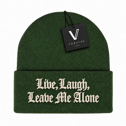 A Gothic font Embroidered Acrylic Knitted Hat Unisex High Elasticity High Gram Weight Warm and Comfortable