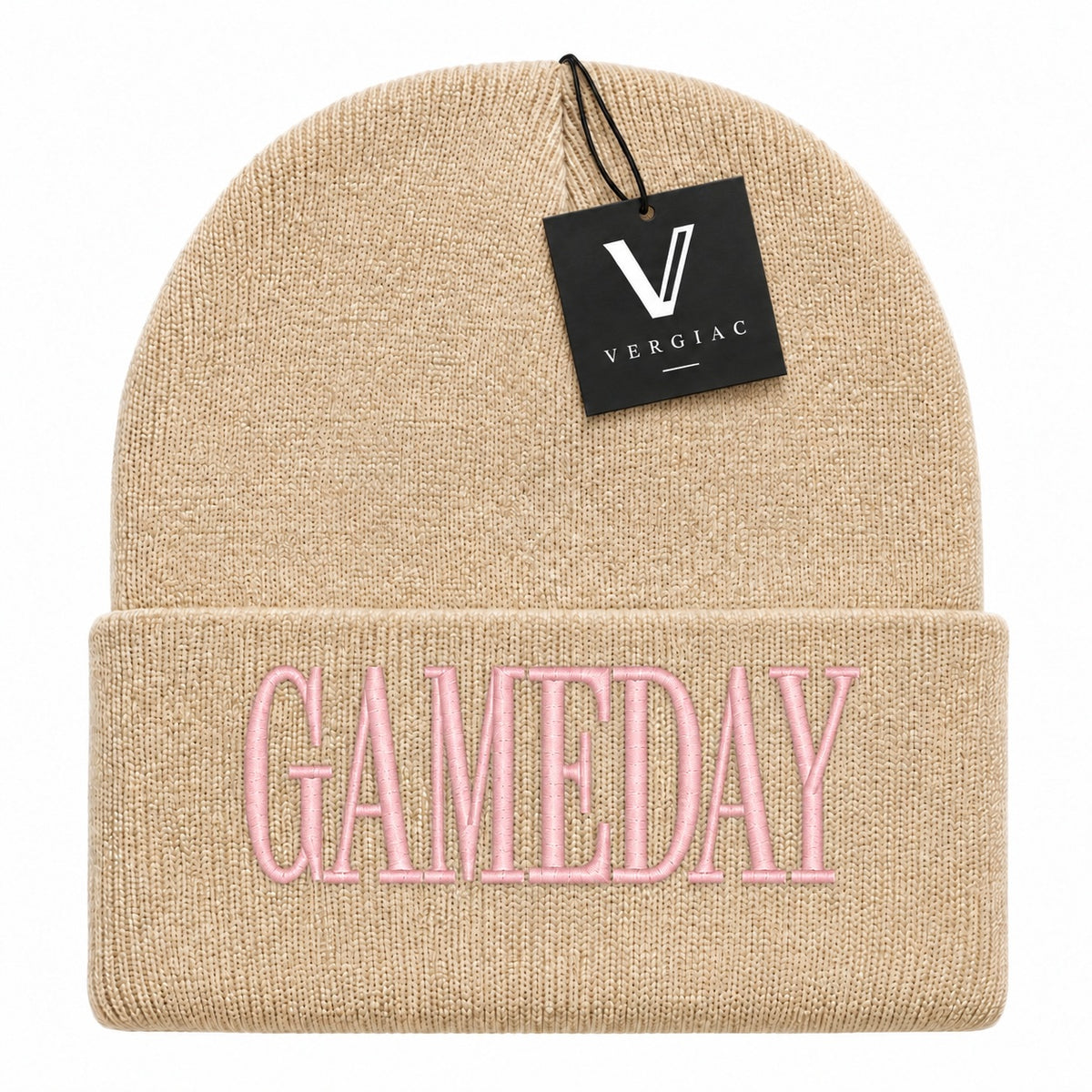 A GAMEDAY Embroidered Acrylic Knitted Hat Unisex High Elasticity High Gram Weight Warm and Comfortable