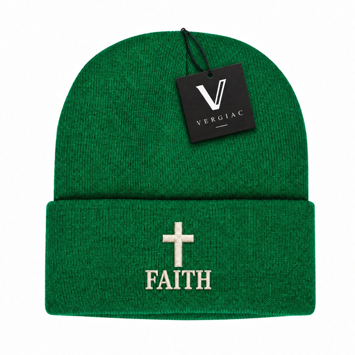 A FAITH Embroidered Acrylic Knitted Hat Unisex High Elasticity High Gram Weight Warm and Comfortable