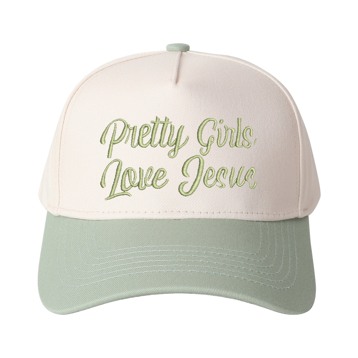 Pretty Girls Love Jesus Embroidered Trucker Hat