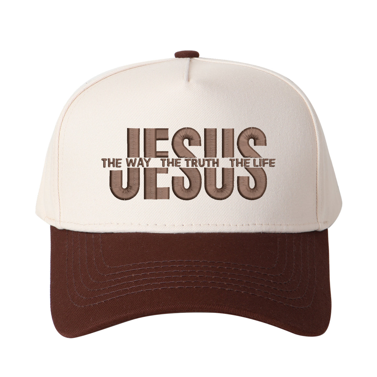 Jesus The Way The Truth The Life Embroidered Trucker Hat