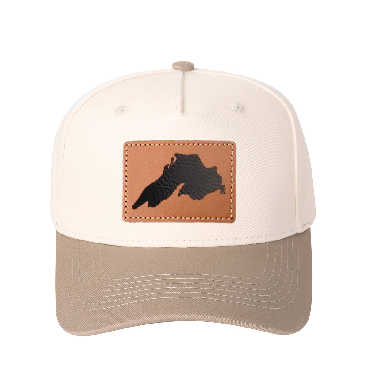 Upper Peninsula Of Michigan Leather Patch Trucker Hat