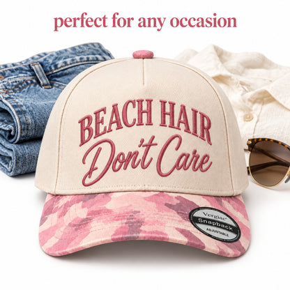 Beach Hair Dont Care Beach-themed 5-Panel Trucker Hat
