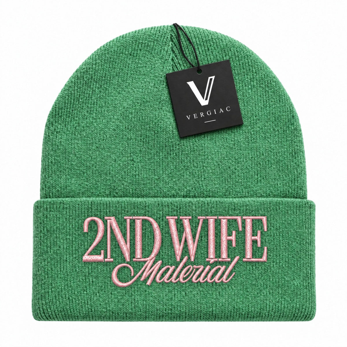 A 2ND WIFE Embroidered Acrylic Knitted Hat Unisex High Elasticity High Gram Weight Warm and Comfortable