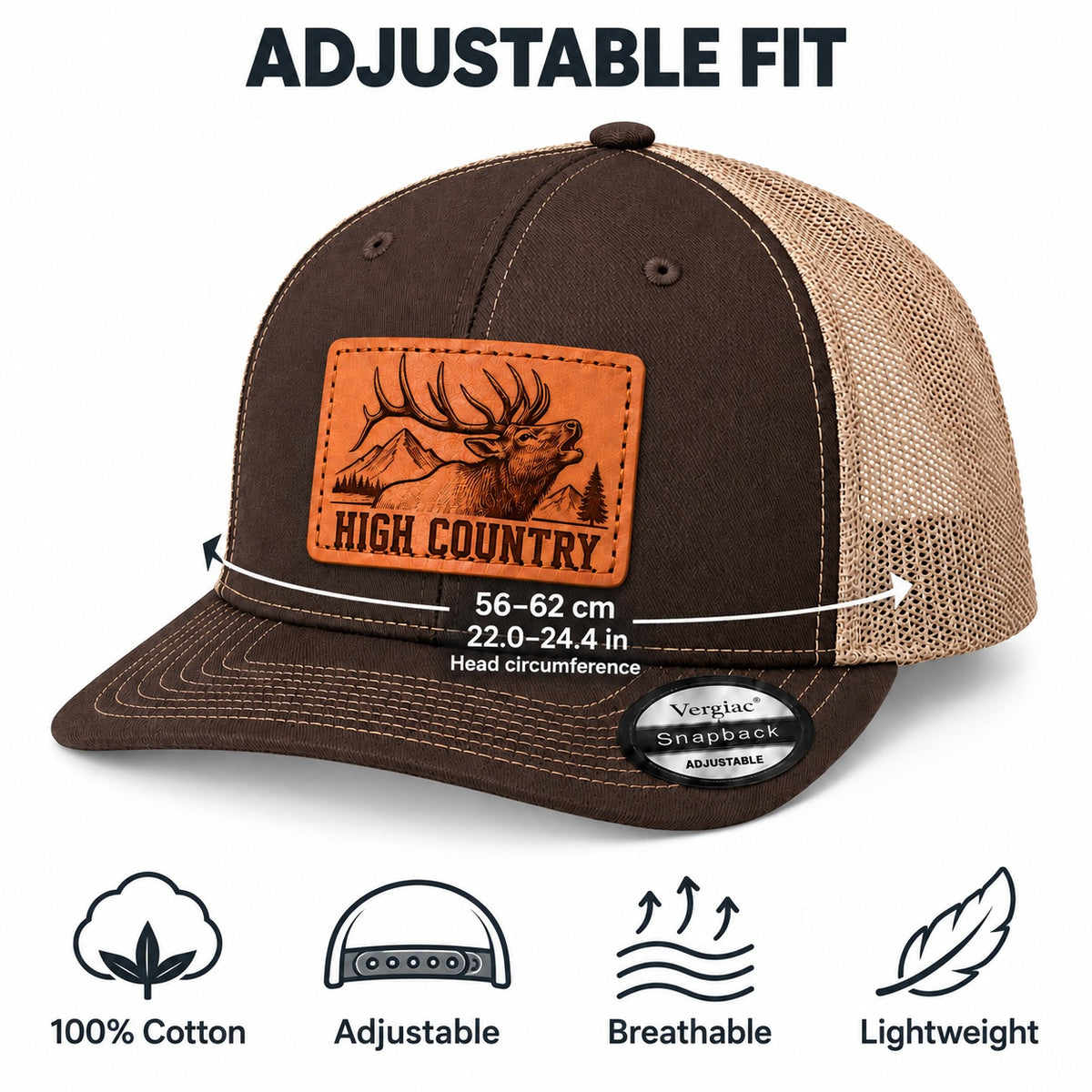 High Country Leather Patch Trucker Hat