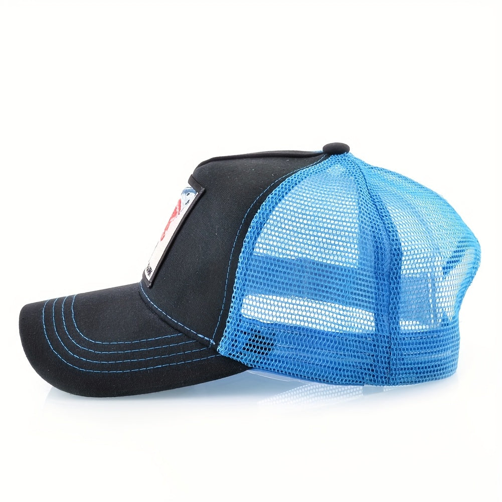 Shark Embroidered Unisex Trucker Baseball Cap
