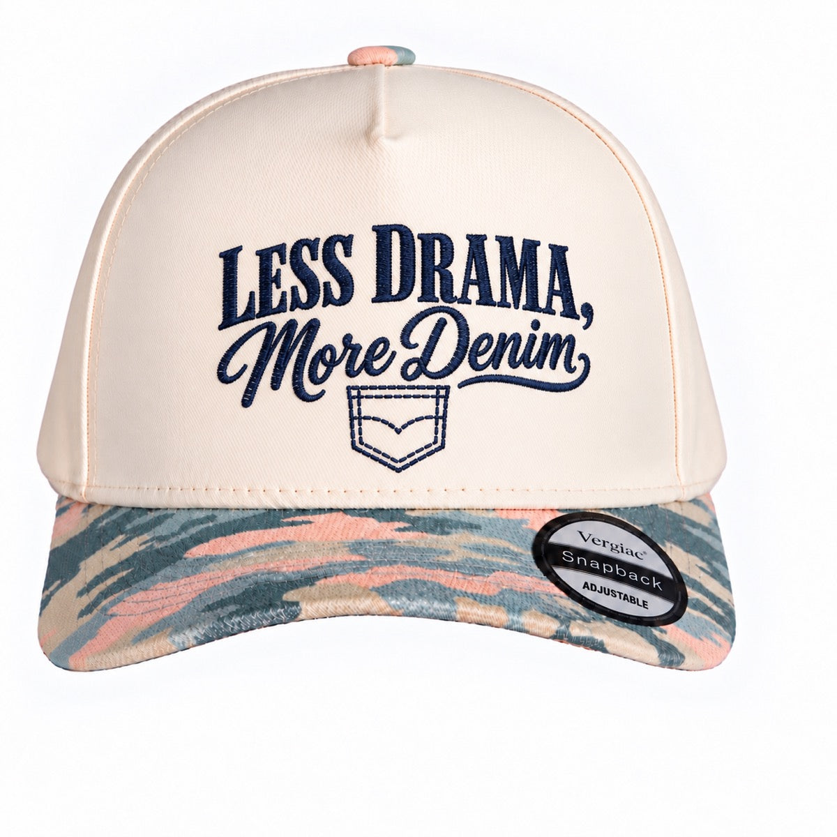 Less Drama, More Denim 5-Panel Trucker Hat