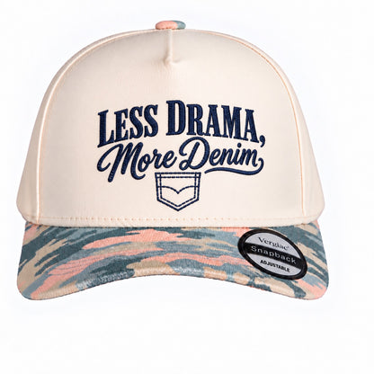 Less Drama, More Denim 5-Panel Trucker Hat