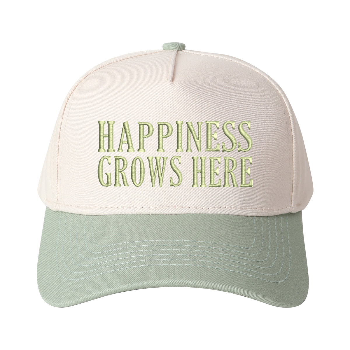 Happiness Grows Here Embroidered Trucker Hat
