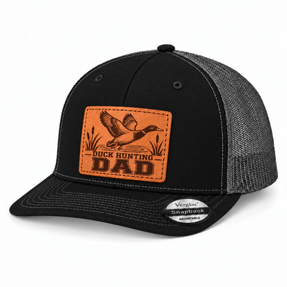 Duck Hunting Dad Leather Patch Trucker Hat