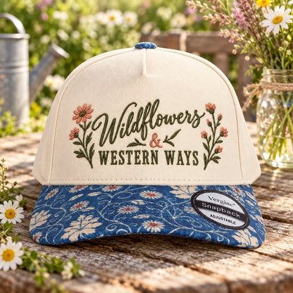 5-Panel Embroidered Cotton Trucker Hat with Printed Brim and Structured Front, Adjustable Unisex Baseball Cap, 1 Piece