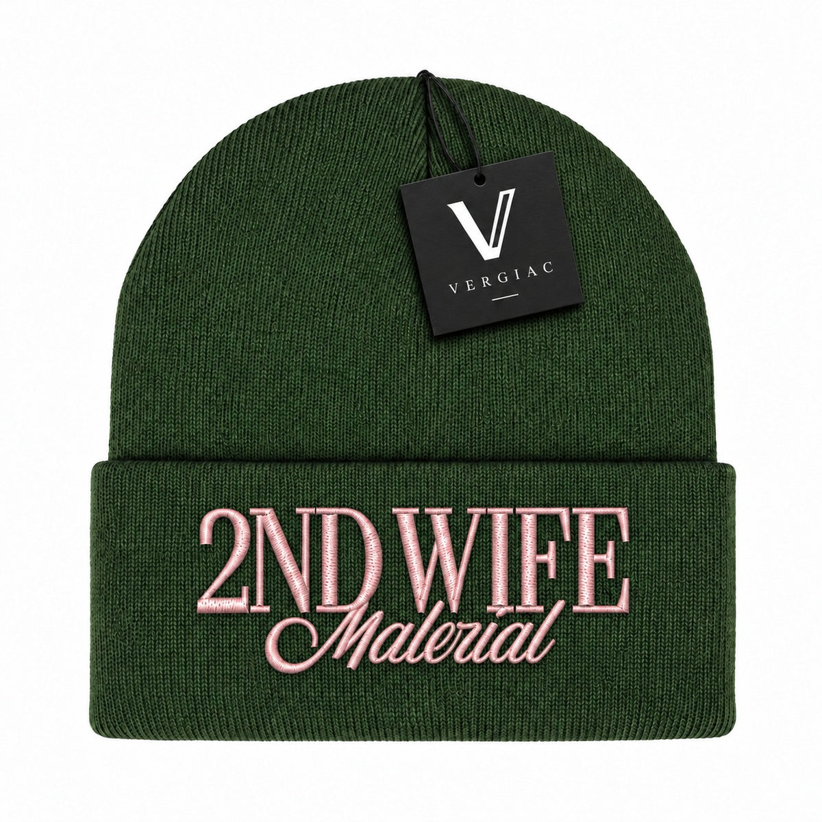 A 2ND WIFE Embroidered Acrylic Knitted Hat Unisex High Elasticity High Gram Weight Warm and Comfortable
