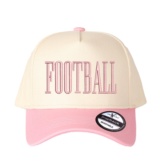 FOOTBALL Letter Embroidered Color Block Trucker Hat Unisex Adjustable Cotton Breathable Fashion Cap for Travel Daily Wear