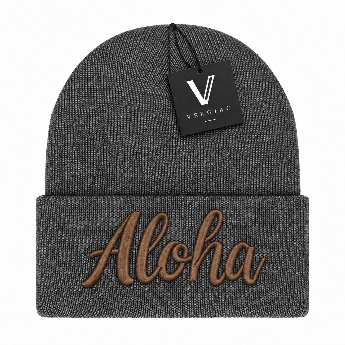 A ALOHA Embroidered Acrylic Knitted Hat Unisex High Elasticity High Gram Weight Warm and Comfortable