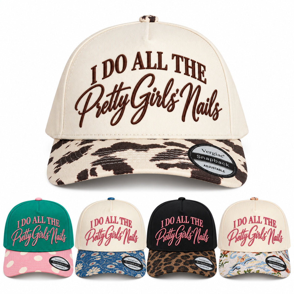 I Do All The Pretty Girls Nails Nail Art-themed 5-Panel Trucker Hat