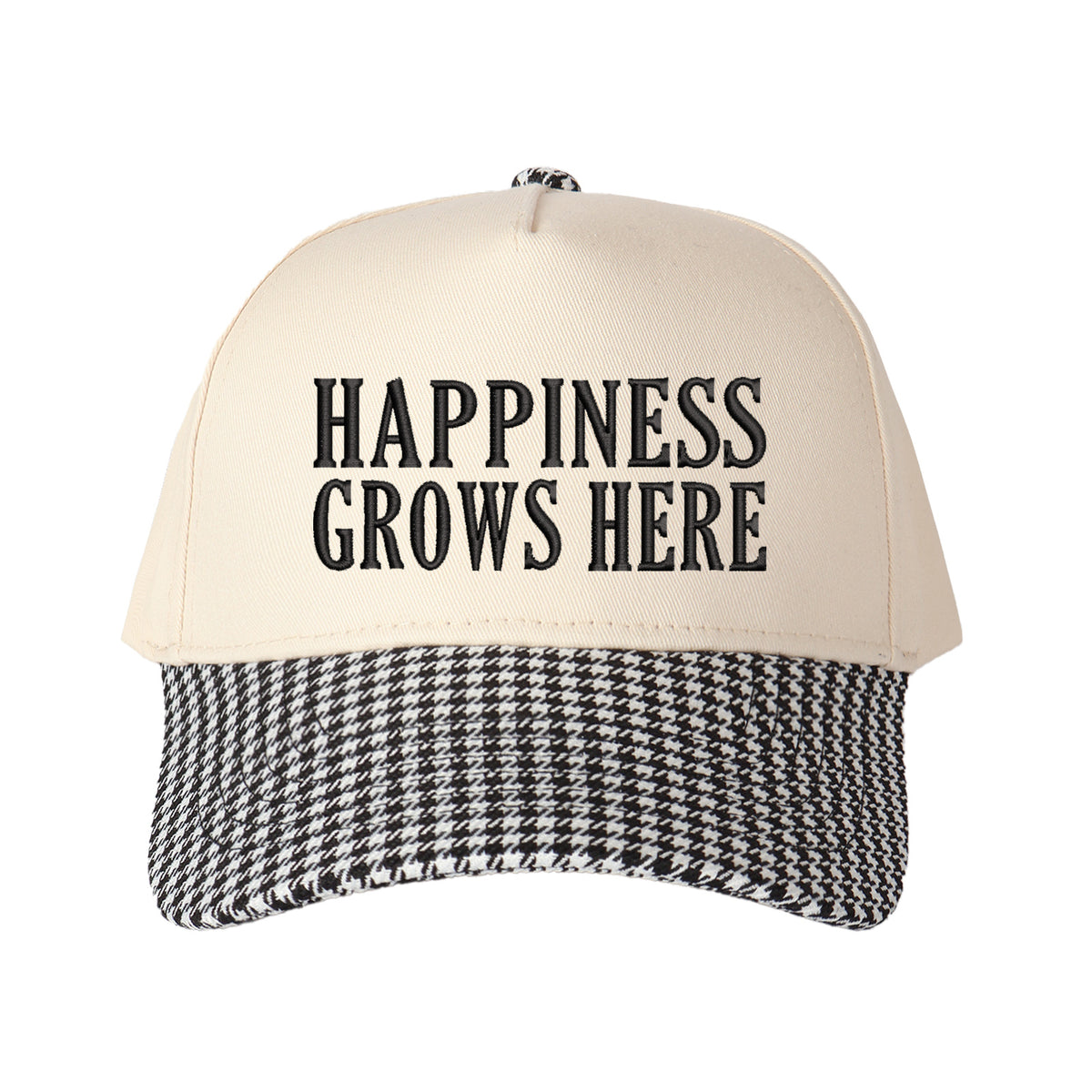Happiness Grows Here Embroidered Trucker Hat