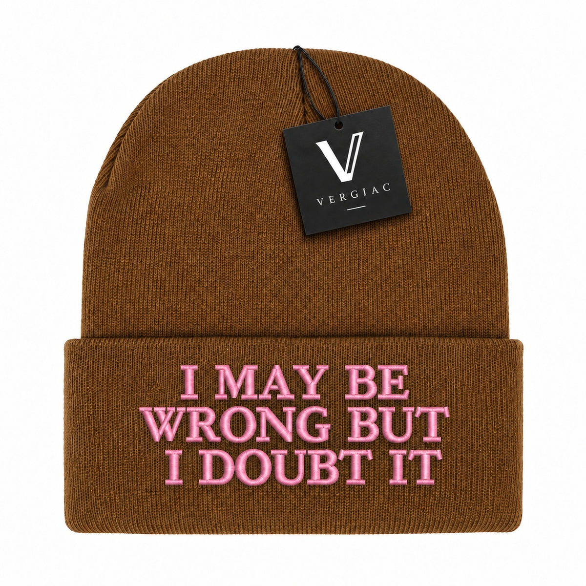 A I MAY BE WRONG BUT I DOUBT IT Embroidered Acrylic Knitted Hat Unisex High Elasticity High Gram Weight Warm and Comfortable