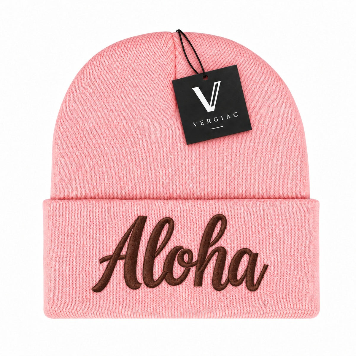 A ALOHA Embroidered Acrylic Knitted Hat Unisex High Elasticity High Gram Weight Warm and Comfortable