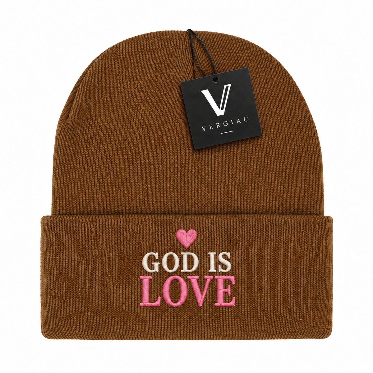 A GOD IS LOVE Embroidered Acrylic Knitted Hat Unisex High Elasticity High Gram Weight Warm and Comfortable