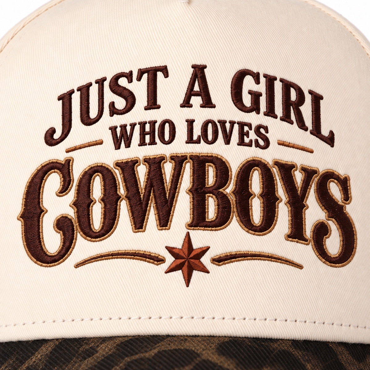 Just A Girl Who Loves Cowboys Western 5-Panel Trucker Hat