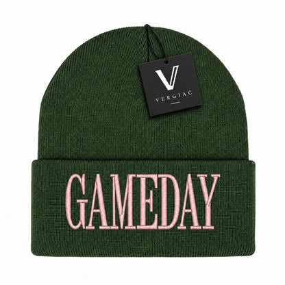 A GAMEDAY Embroidered Acrylic Knitted Hat Unisex High Elasticity High Gram Weight Warm and Comfortable