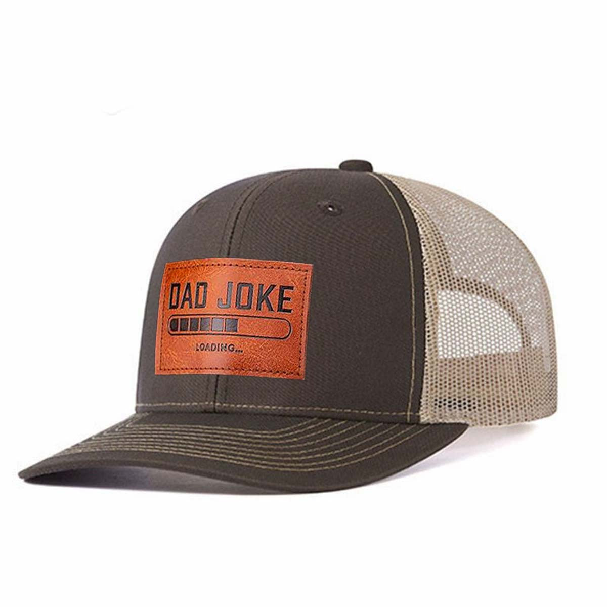 Dad Joke Loading... Leather Patch Trucker Hat