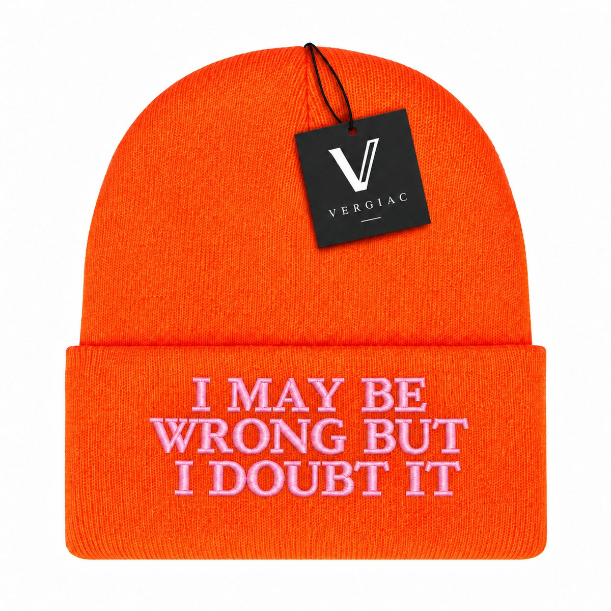 A I MAY BE WRONG BUT I DOUBT IT Embroidered Acrylic Knitted Hat Unisex High Elasticity High Gram Weight Warm and Comfortable