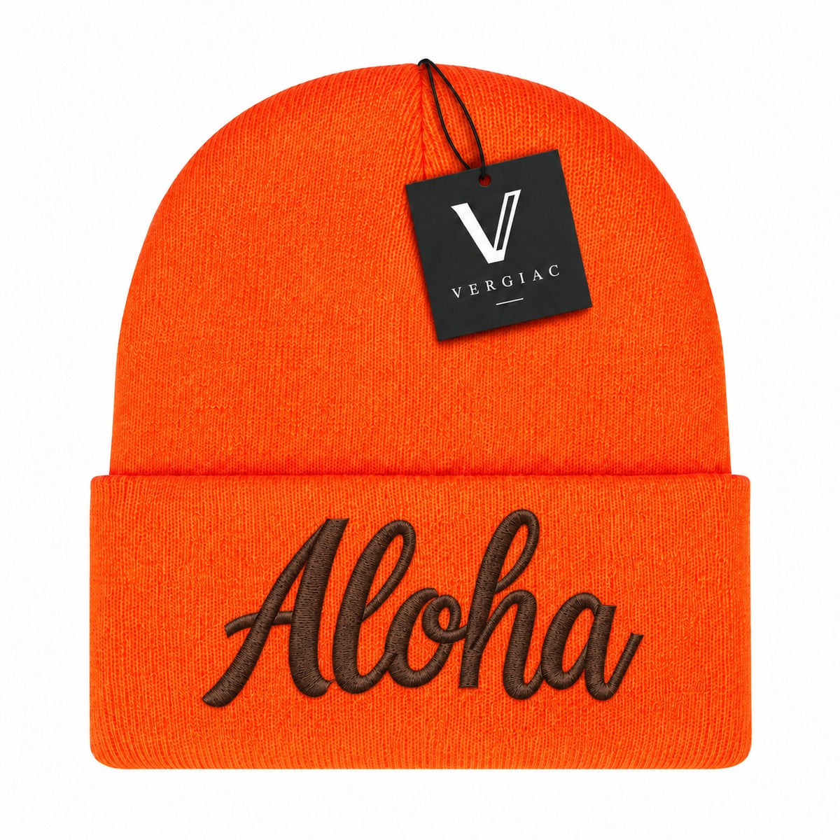 A ALOHA Embroidered Acrylic Knitted Hat Unisex High Elasticity High Gram Weight Warm and Comfortable