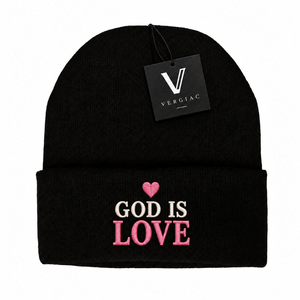A GOD IS LOVE Embroidered Acrylic Knitted Hat Unisex High Elasticity High Gram Weight Warm and Comfortable